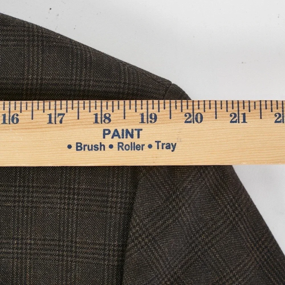 Banana Republic Vintage Men's 44R Brown Plaid Blazer Wool/Cotton‎ Sport Coat